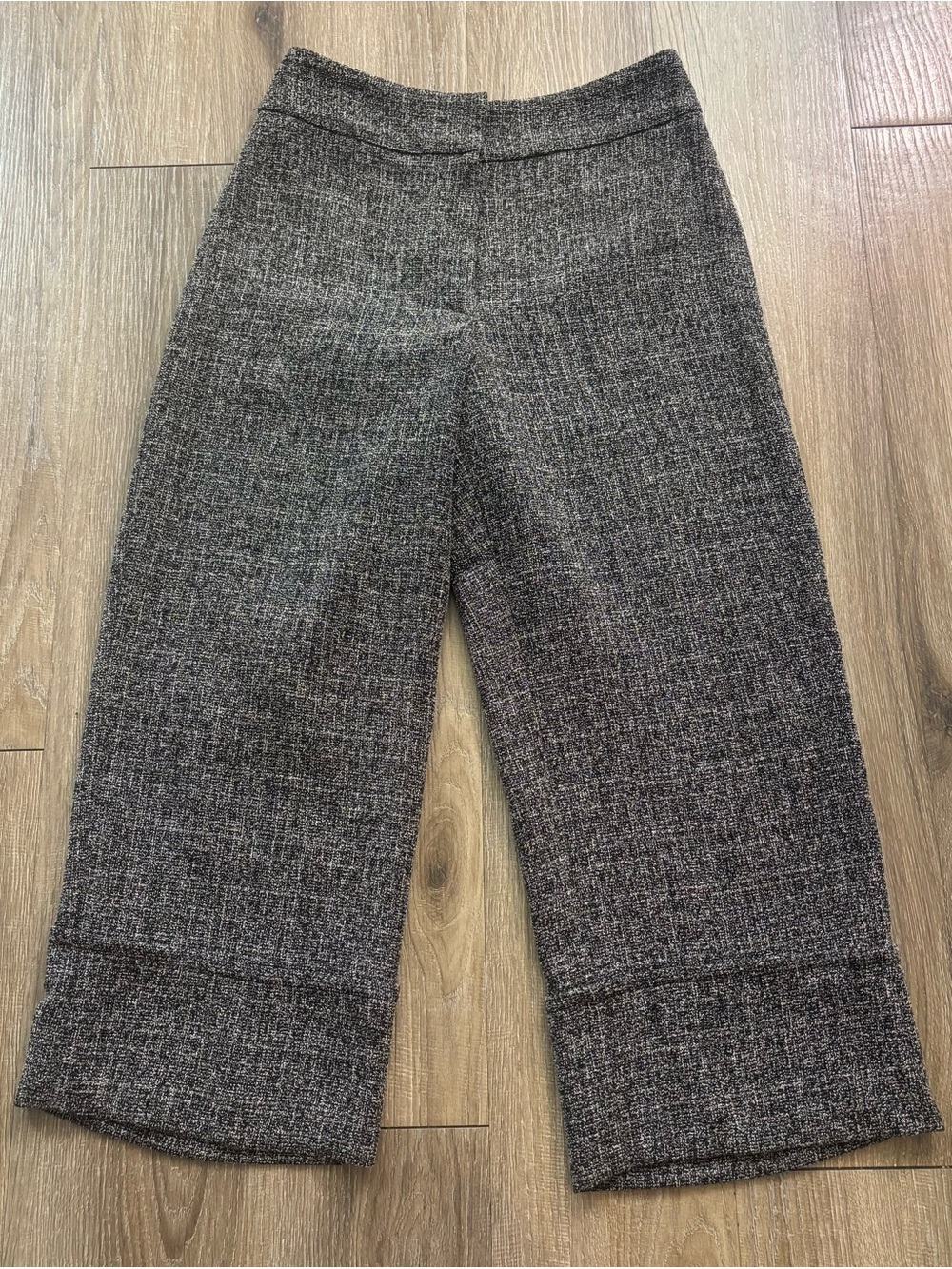 Joseph Ribkoff Wide-Leg Tweed Pants in Charcoal (slightly cropped)